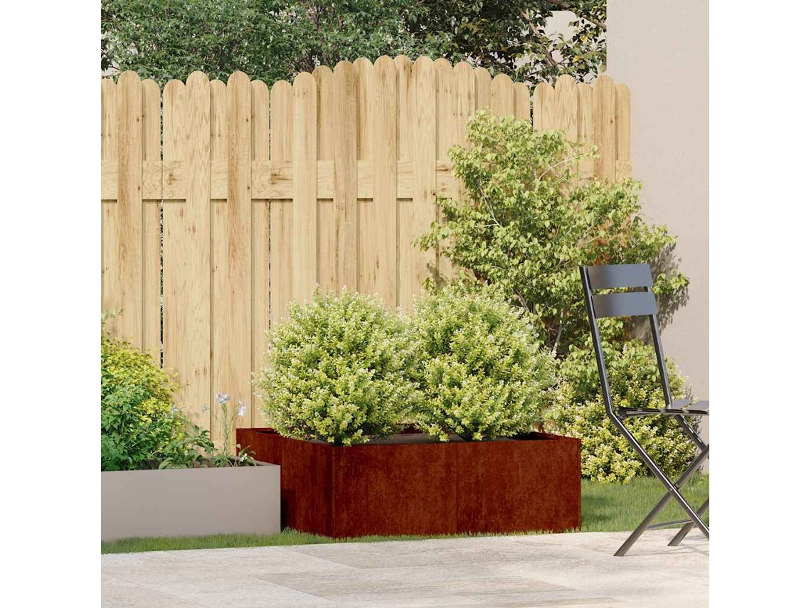 Vidaxl Floreira Enferrujada 80x80x30 Cm Aço Resistente