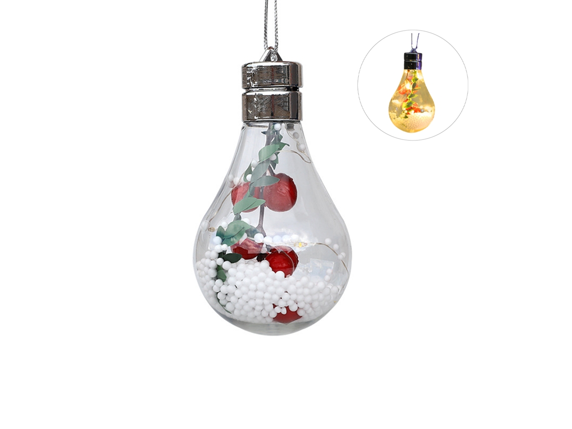 Laxiscreed Bola De Natal De Plástico Com Led, Decoração Festiva Com Pilha Inclusa