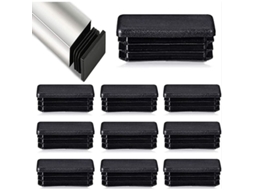 Lote De 12 Tampões De Palhetas Para Tubos Retangulares 80x40 Mm,para Móveis E Cadeiras Tubulares De Metal,cor Preta Btforus