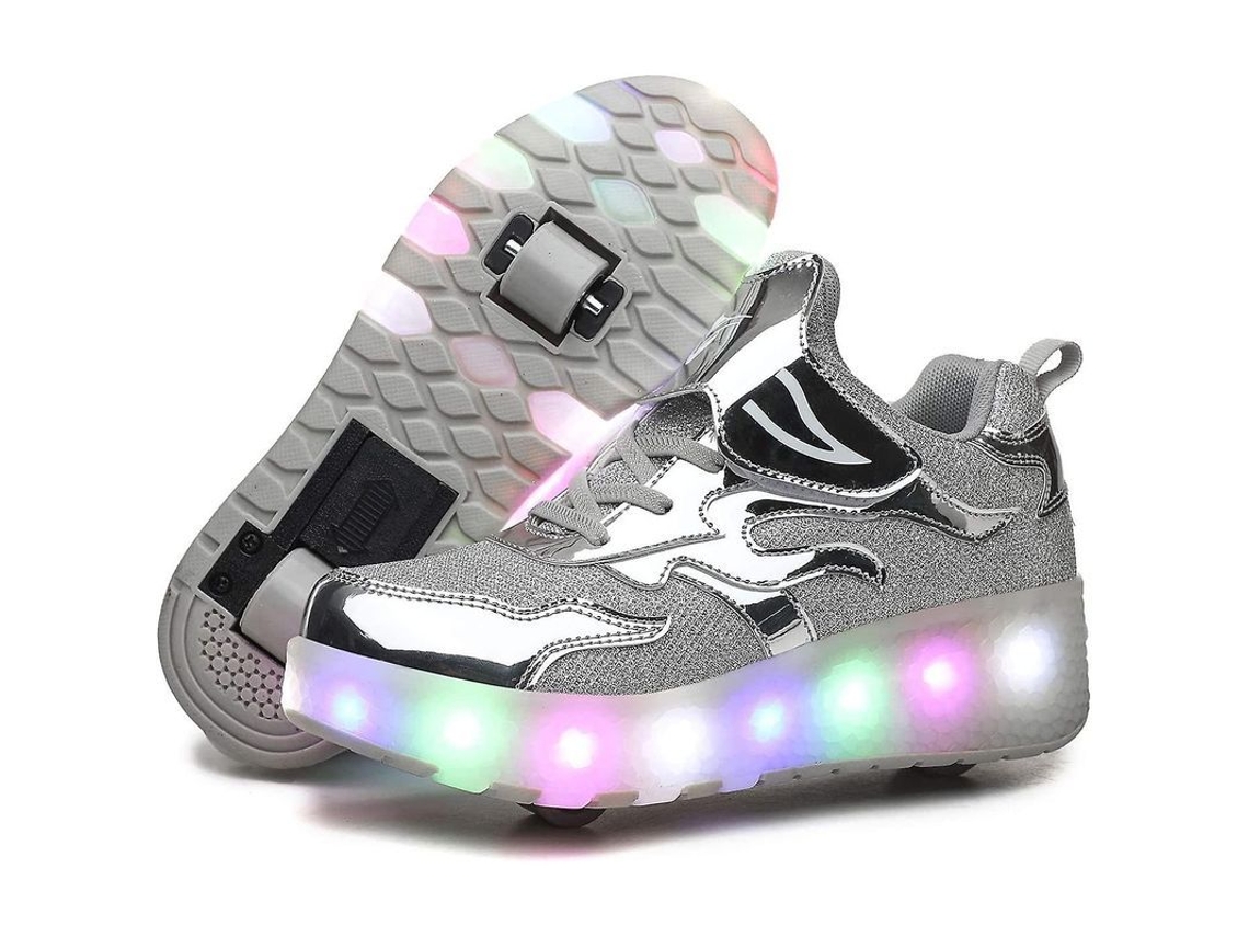 2026 zapatos de Patinaje com Rodas e Luzes Led Carregáveis Usb para Crianças Atletas e Moda