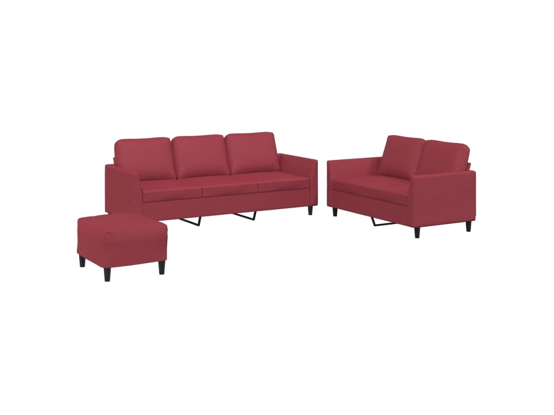 Conjunto de Sofás com Almofadões MAISON EXCLUSIVE Vermelho Tinto