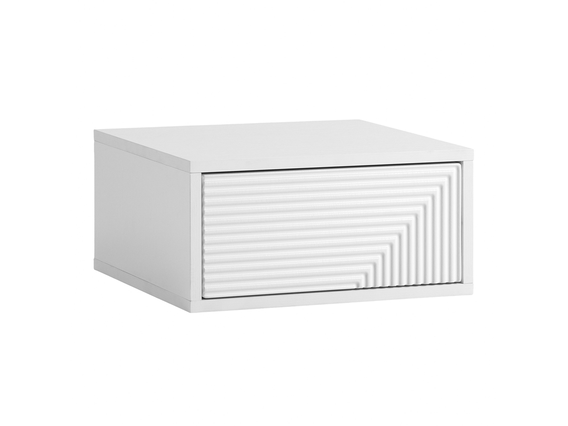 Mesa de Cabeceira Suspensa Telmo 1 Gaveta Cor Branco VS VENTA STOCK