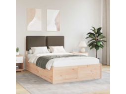 Vidaxl Estrutura De Cama Com Cabeceira Estofada Cinzento-acastanhado