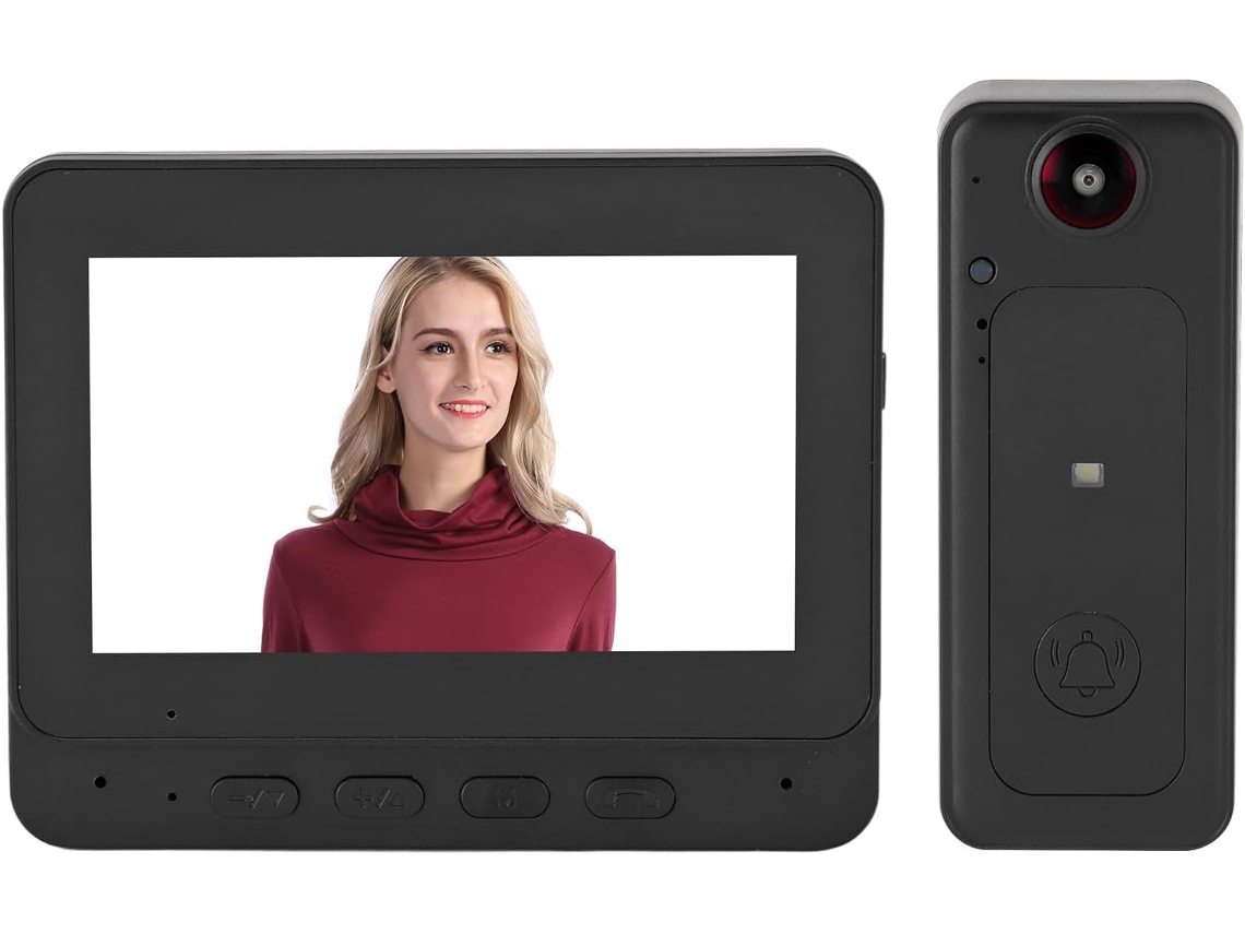 Câmera de Vídeo Cryfokt Non-Fio, Câmera Grande Angular 8mp com Tela 170° E Tela 4, 3 Polegadas, Interfone Bidirecional