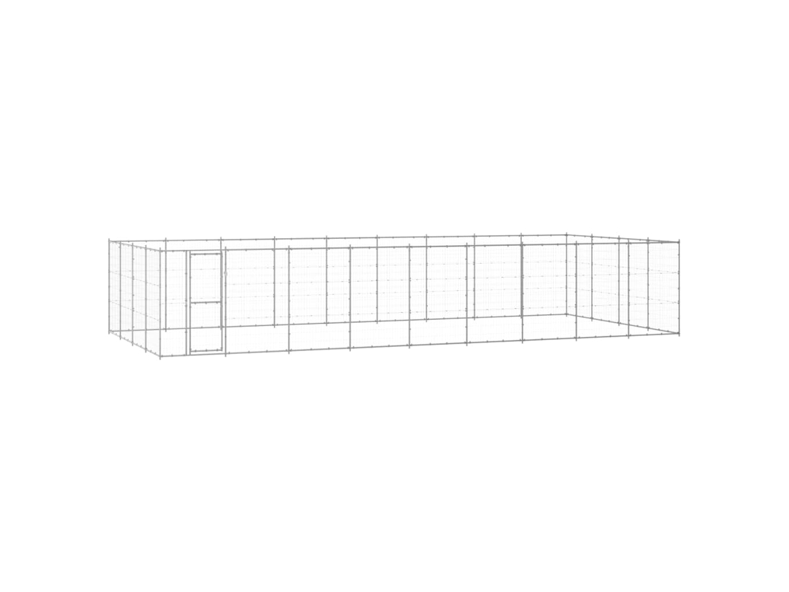 Vidaxl Canil De Exterior 43,56 M² Aço Galvanizado