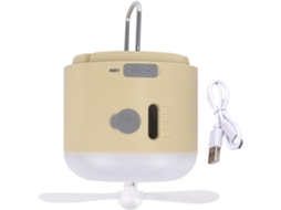 Ventilador 4 Em 1 Recarregável Via Usb Com Luz, Gancho E Luz Led Para