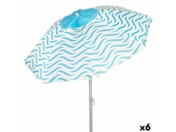 Chapéu De Praia Aktive Azul Ø 220 Cm 220 X 200 X 220 Cm (6 Unidades)