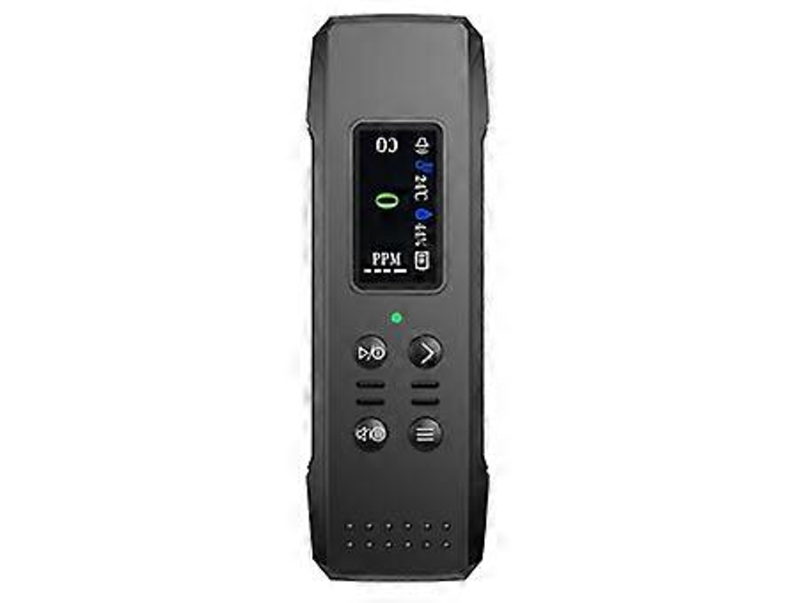 Testador eletroquímico portátil de CO2 Slowmoose com visor LCD, detector de PPM com alarme sonoro e luminoso e lembrete de bateria fraca, preto