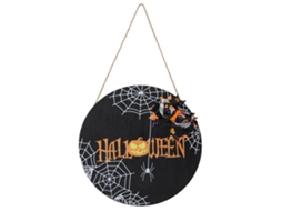 Placa de Boas-vindas com Teia de Aranha, Madeira, Halloween e Reuniões LAXISCREED