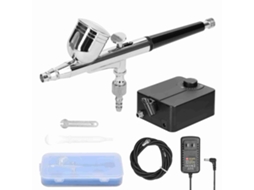 Kit De Aerógrafo E Bomba De Ar Ajustável 20psi-35psi Com Aerógrafo 0.3mm Para Maquiagem, Pintura E Modelos