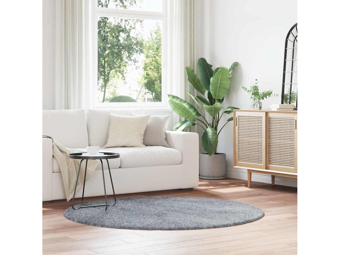 Vidaxl Tapete Shaggy De Pelo Alto Navarra 160x160 Cm Cinzento-claro