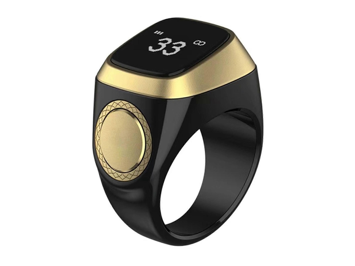 Anéis De Oração Islâmicos Digitais De 22 Mm Com Contador Inteligente Tasbih Zikr E Visor De 0,49 Polegadas Para Adoração Diária, Totalmente Pretos.