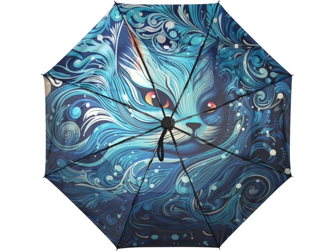 Guarda Chuva de Viagem Automático com Estampa Gato S/MARCA