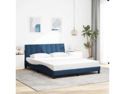 Vidaxl Estrutura De Cama Sem Colchão Hanko 160x200 Cm Tecido Azul