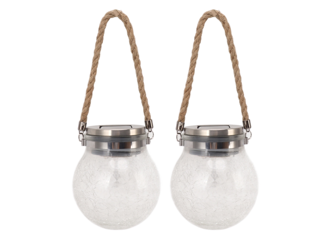 Lâmpada Solar Rotativa de Bola de Vidro com LED Automática | S/MARCA
