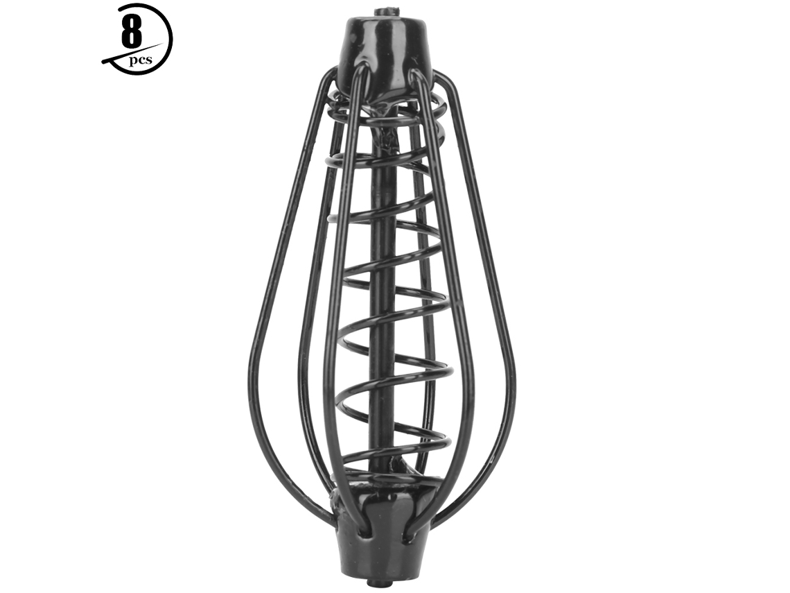 Cesto de Isca de Pesca Metálica Portátil Preto 15g 8pcs