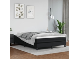 Estrutura de cama 140x190 cm couro artificial preto