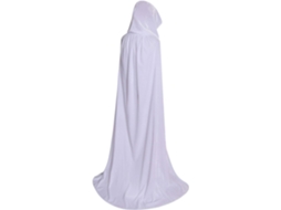 Capa Halloween Branca Veludo Capuz 150 Cm