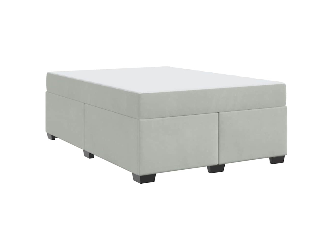 Conjunto 1 Estrutura Da Cama Vidaxl Cinzento-claro Tecido (140 X 200 Cm)