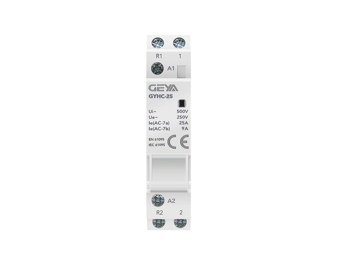 Trilho guia para contator modular de controle automático de circuito doméstico, 2 polos, 25 A, 1NA1NF, AC220 V