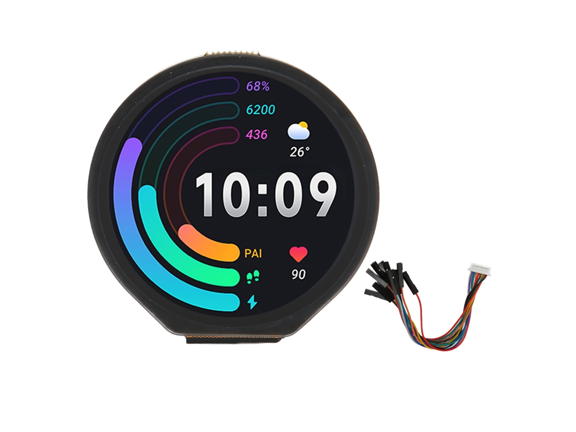 Placa de Desenvolvimento LAXISCREED Rp2040 com tela circular touch 1.28 polegadas e acelerômetro