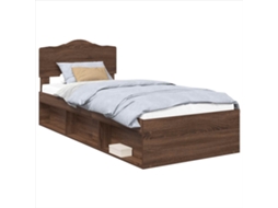 Estrutura da Cama com Cabeceira Carvalho Marrom MAISON EXCLUSIVE 90x190 cm