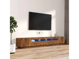 Vidaxl Conjunto Móveis De Tv 3pcs C/ Leds Madeira Carvalho Fumado