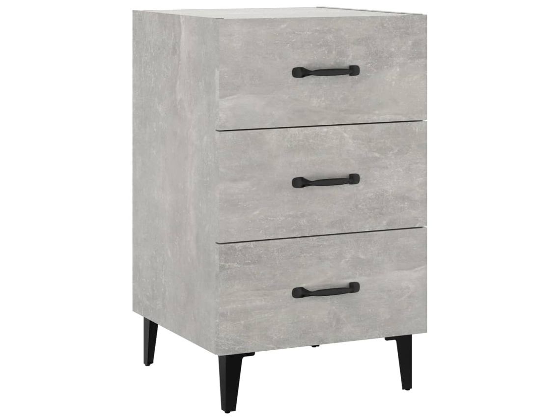 Bedside Cabinet, Bedside Cabinets Vidaxl Cinzeto Madeira Processada (n/a)