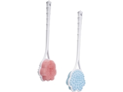 Conjunto De 2 Escovas Banho Healvian Com Cabo Longo E Cerdas Macias Silicone Para Facilitar A Esfoliação Massagem