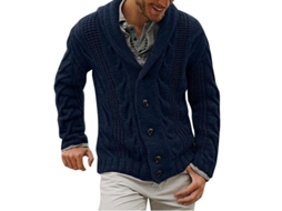 Chaqueta Tejida Fasst para Homem Mystdiy Poliéster e Algodón Estilo Casual e Manga Larga