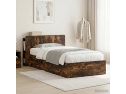 Vidaxl Estrutura De Cama Com Armazenamento Carvalho Fumado 80 X 200 Cm