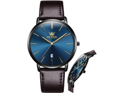 Lurelia Relógio Masculino, Movimento De Quartzo, Data/calendário, Luminoso, 40 Mm, Aço Inoxidável, Couro, Dourado, Castanho