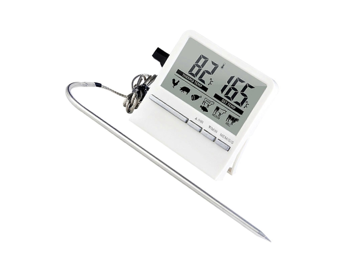 Termômetro de Carne, com Sondas Longas, Digital Carne Kitchentimer, Grillthermometer, D e Alimentos Branco GOKOCO