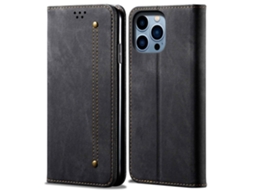 Capa Para Iphone 14 Pro Max Pele Sintética Magnética Preto
