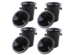 Conjunto De 4 Cuspidoras De Vinho Em Plástico Preto - Tamanho Padrão Com Funil Preto E Balde Para Champanhe - Yx