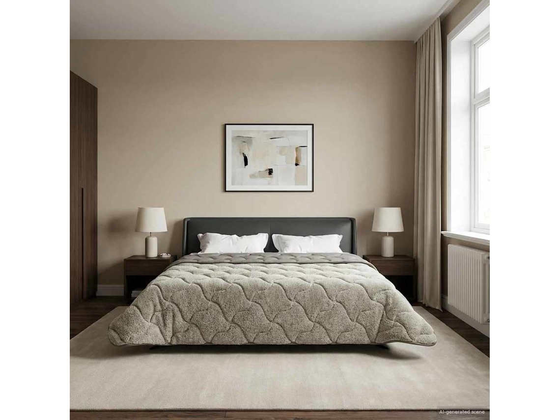 Vidaxl Edredom De Verão Simples 200 X 240 Cm Verão Cinzento-claro