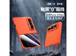 Capa Para Celular Huawei Puraxmax (laranja, Anti-espionagem) Com Textura Semelhante À Pele, Acabamento Oleoso E Dobradiça Com Mola.