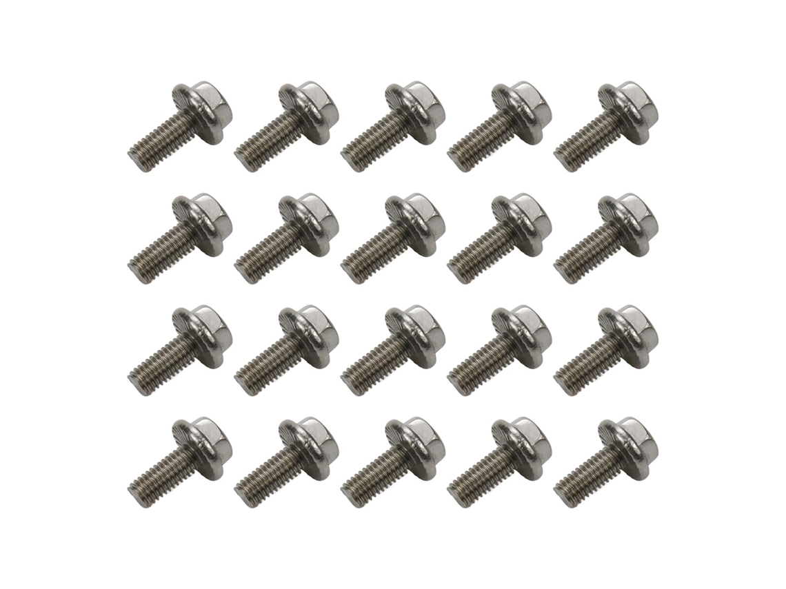 20 Parafusos Sextavada Com Flange Em Aço 304 Inox