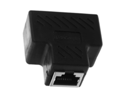 Divisor Ethernet Rj45 De 1 Para 2, Preto, Plástico Compacto