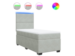 Box Spring Bed, Box Spring Beds Vidaxl Cinzeto Veludo (90 X 200 Cm)