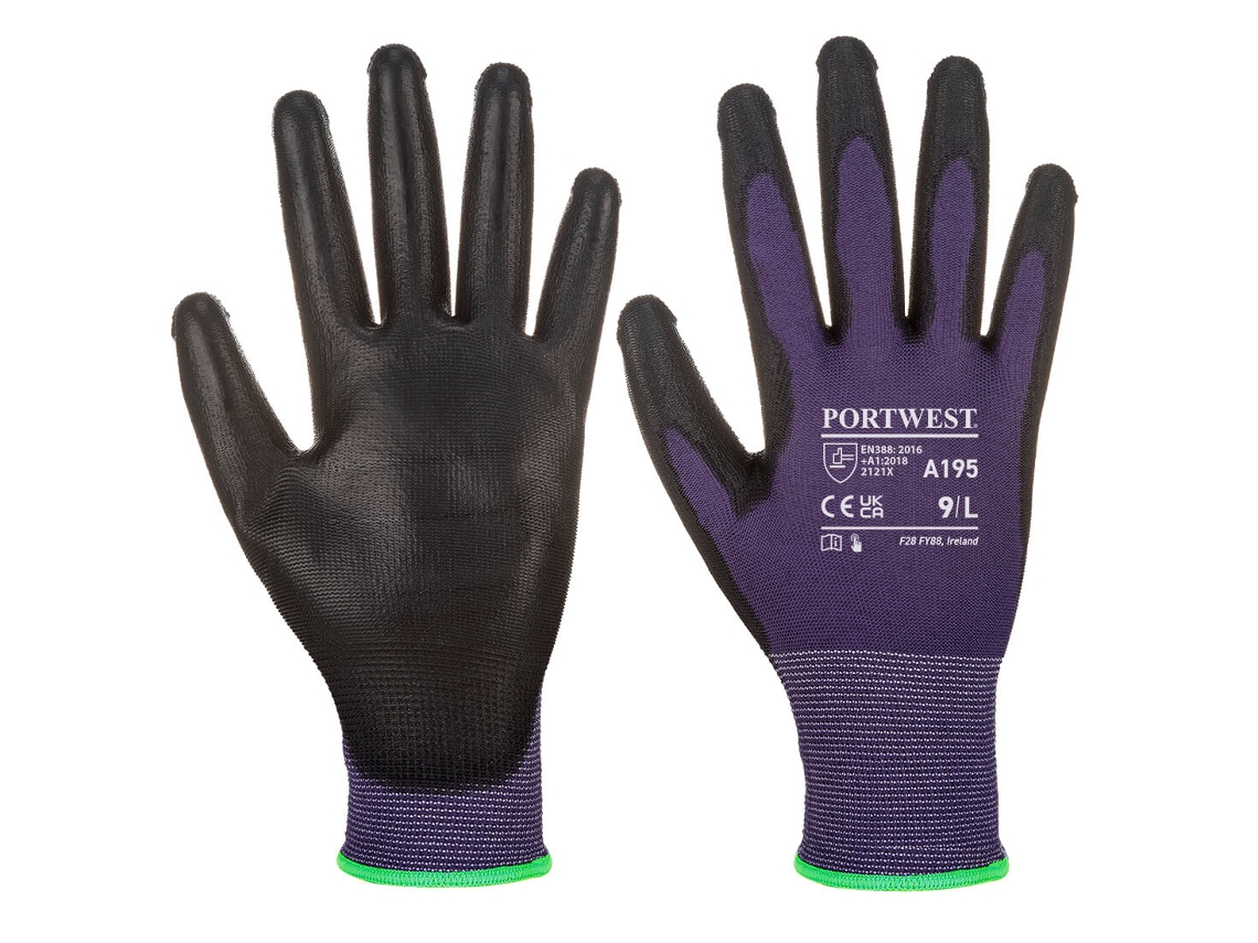 Luvas De Tela Sensível Ao Toque Pu Para Tarefas De Precisão / Roxo Preto / S Portwest