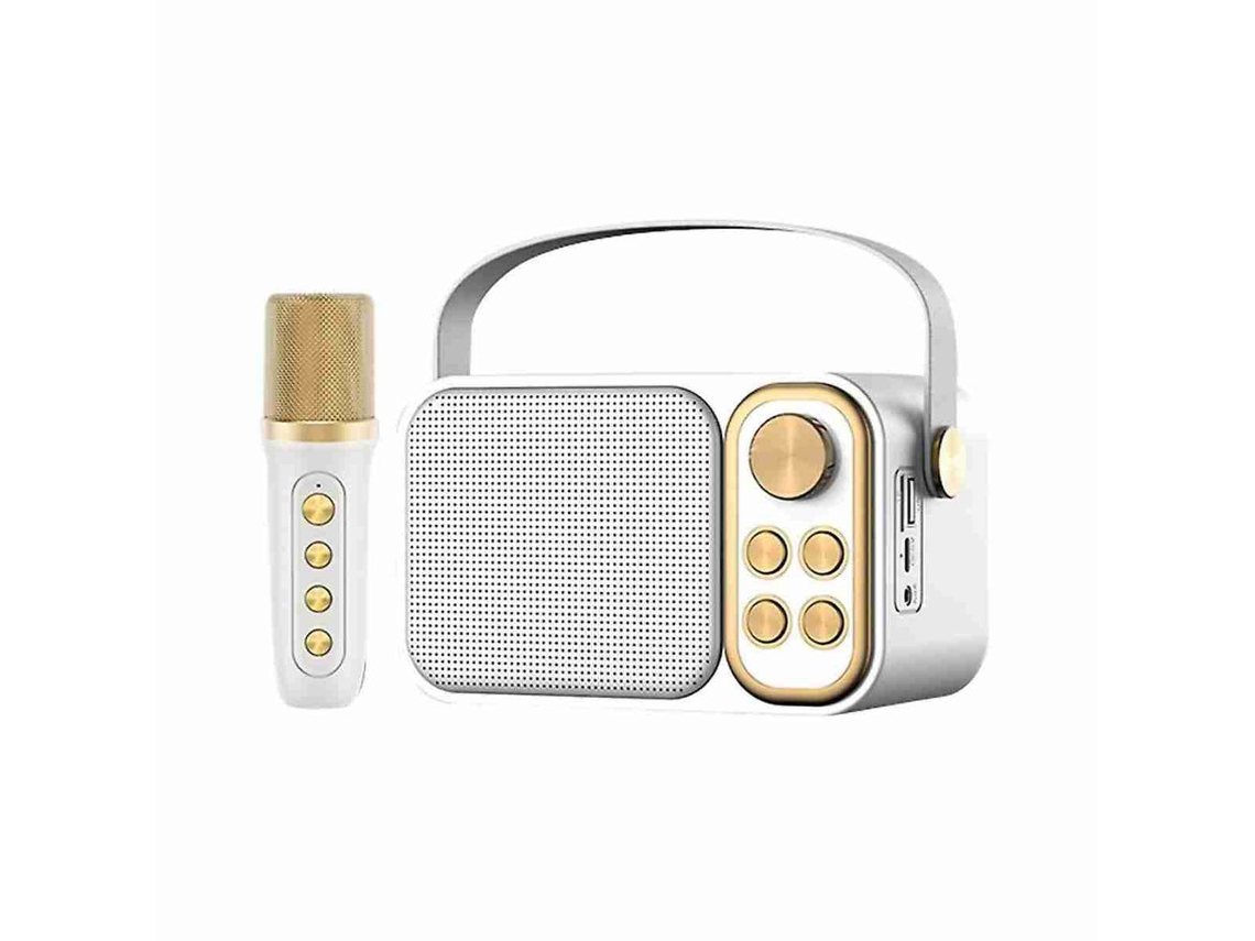 Mdug Retro Karaoke Subwoofer Alto-falante Com Microfone - Com Bluetooth - 10w