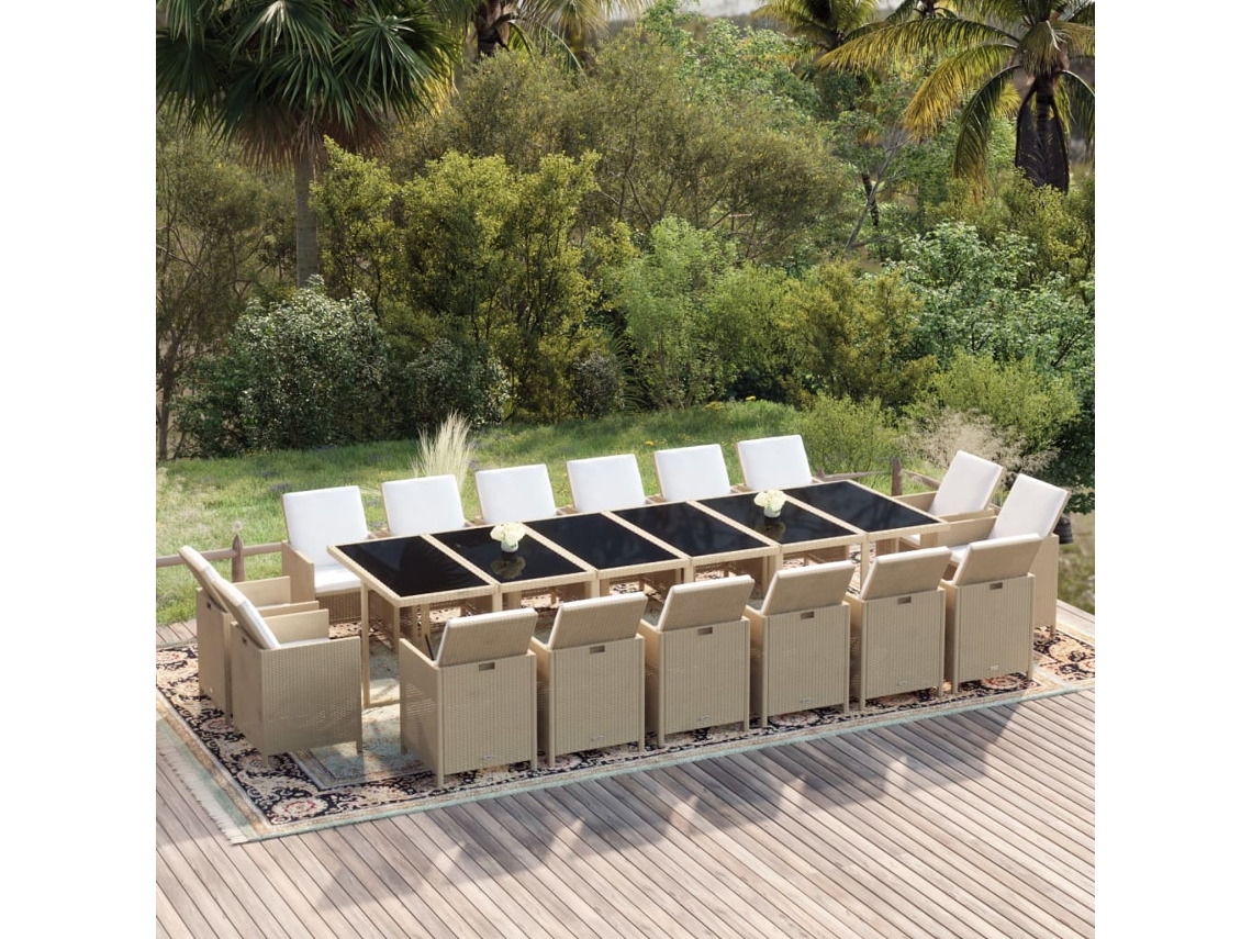 Garden Dining Set, Garden Dining Sets Vidaxl Bege Rattan / Vime (n/a)