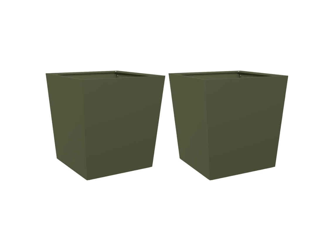 Garden Planter, Garden Planters Vidaxl Verde Aço (50 X 50 X 50 Cm)