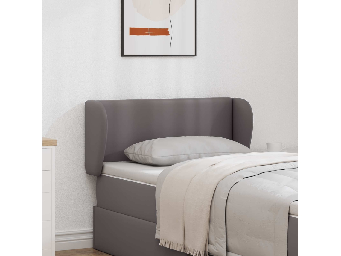 Vidaxl Orelha De Cabeceira Cinza Escuro Pvc