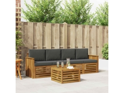 Vidaxl Conjunto De Sofás Para Exterior 5 Pcs Natural E Antracite