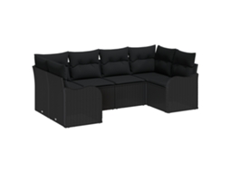 Conjunto 6 Conjunto De Jardim Vidaxl Preto Vime Pe (121 X 61.5 X 69 Cm)
