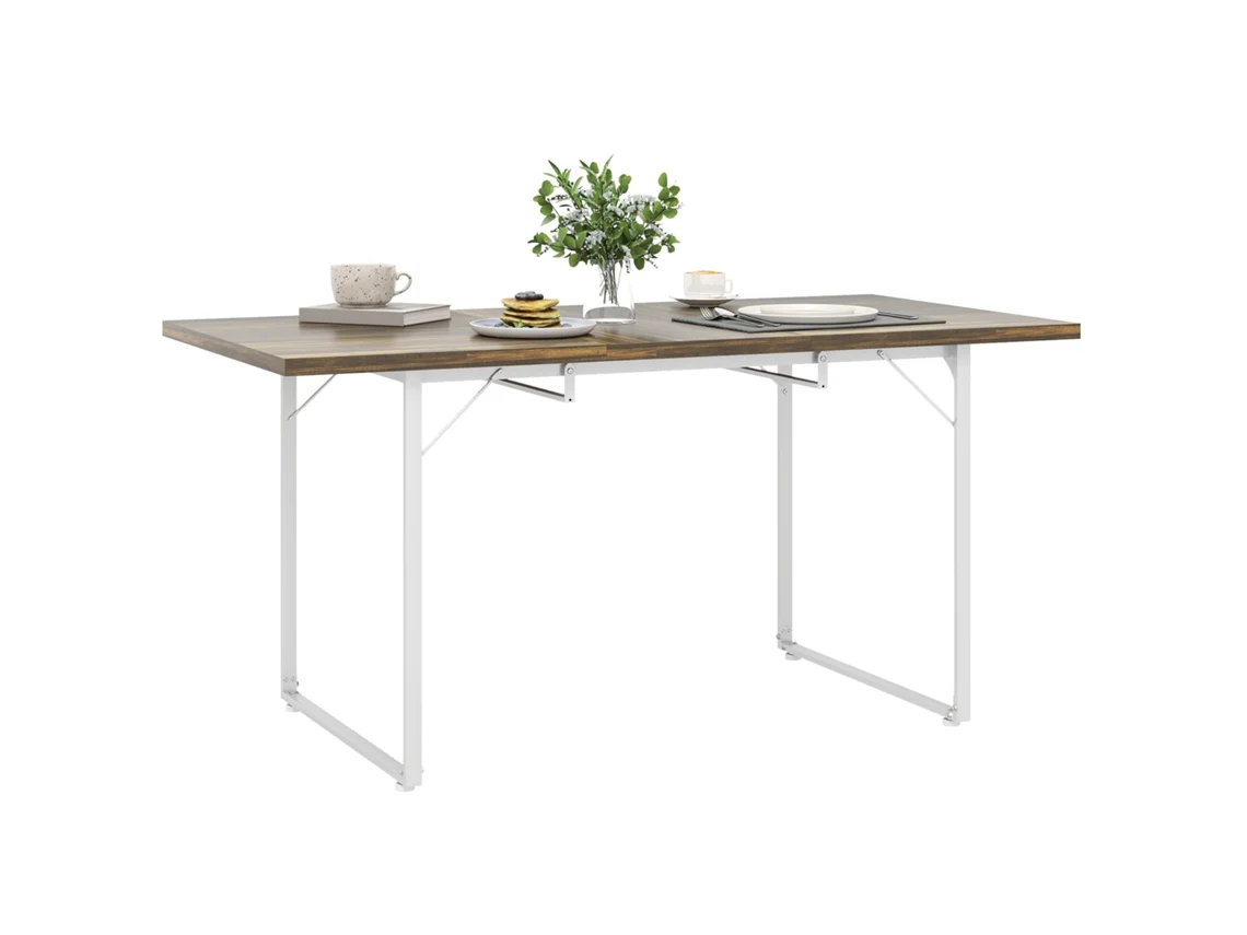 Mesa de jantar extensível, 120x80x75 cm, branco S/MARCA