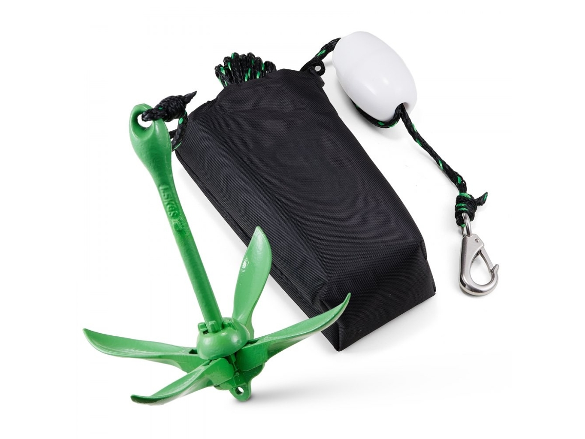 Conjunto de âncora 1,5kg para caiaque ou SUP, com corda náutica de 8m, bolsa de transporte e mosquetão TEKMAQUINAS