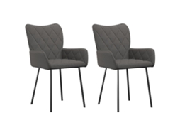 Maison Exclusive - Cadeiras De Jantar 2 Pcs Tecido Cinzento-escuro